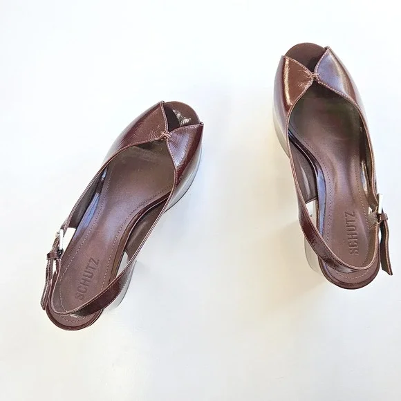 SCHUTZ Brandi Platform Sandals Root Brown $198 Size US 8.5 - Picture 14 of 15